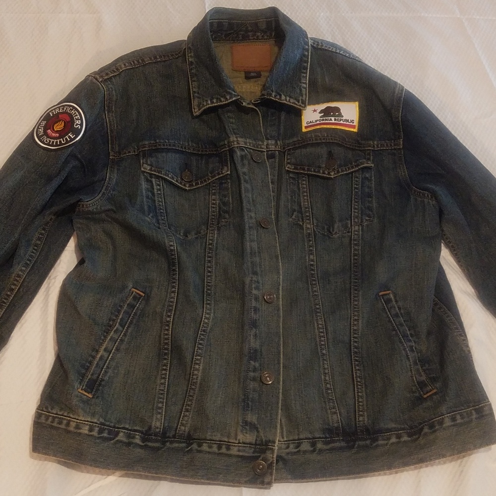 GAP Denim Jacket. California, Firefighters Patches